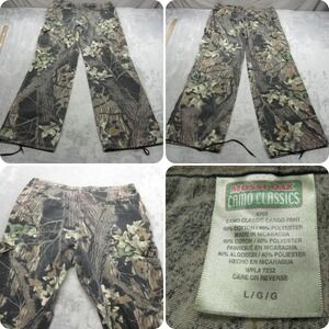 Mossy Oak Classics Cargo Pants Mens 40x33 Relaxed Fit Baggy‎ Drawstring Hunt VTG
